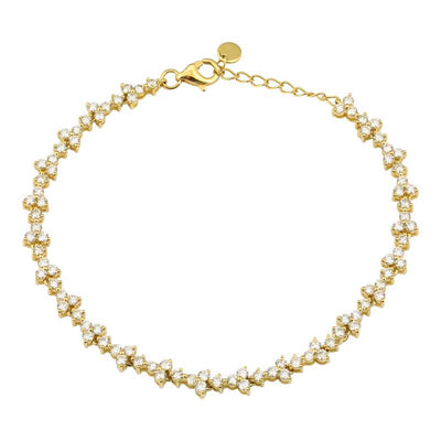 Tennis bracelet florecitas de oro amarillo con diamantes 2.01 CTD 6- 7