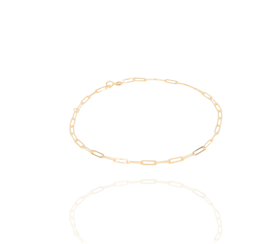 Tobillera de de paper clips en oro amarillo 14k