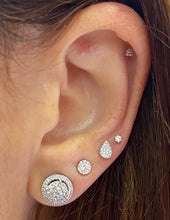 Arete de gota en oro de 14k con brillantes 0.03CTD (Single)