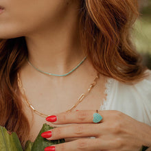 Anillo de corazón en turquesas